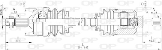 Open Parts DRS6254.00 - Приводний вал avtolavka.club