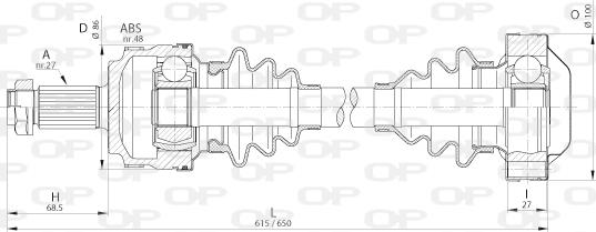 Open Parts DRS6216.00 - Приводний вал avtolavka.club