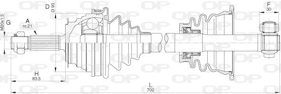 Open Parts DRS6283.00 - Приводний вал avtolavka.club