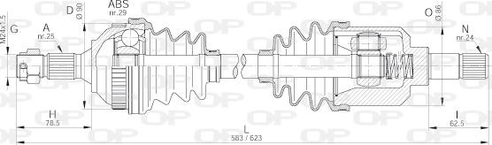 Open Parts DRS6235.00 - Приводний вал avtolavka.club