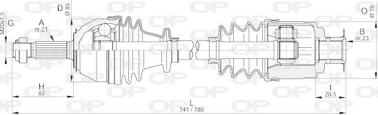 Open Parts DRS6225.00 - Приводний вал avtolavka.club