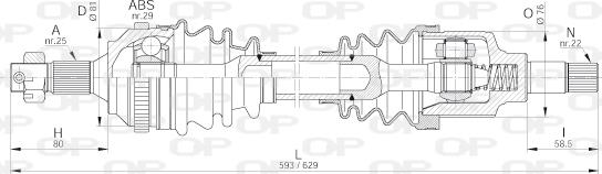 Open Parts DRS6222.00 - Приводний вал avtolavka.club