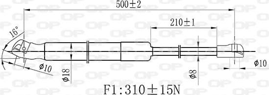 Open Parts GSR6468.10 - Газова пружина, капот avtolavka.club