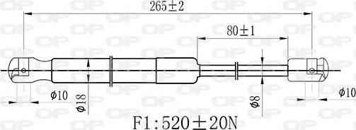 Open Parts GSR6430.00 - Газова пружина, кришка багажник avtolavka.club