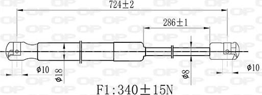 Open Parts GSR6528.01 - Газова пружина, капот avtolavka.club