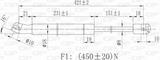 Open Parts GSR6065.00 - Газова пружина, кришка багажник avtolavka.club