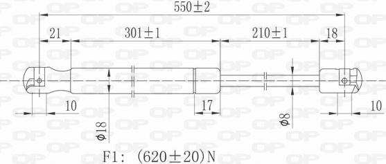 Open Parts GSR6087.00 - Газова пружина, кришка багажник avtolavka.club