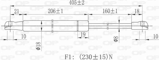 Open Parts GSR6030.00 - Газова пружина, капот avtolavka.club