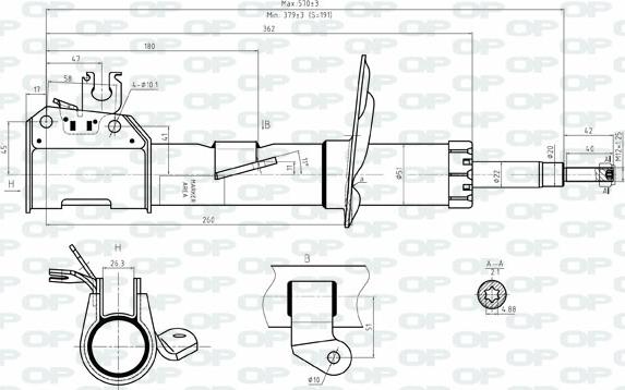 Open Parts SAB8051.31 - Амортизатор avtolavka.club