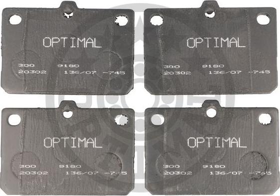 Optimal 9180 - Гальмівні колодки, дискові гальма avtolavka.club