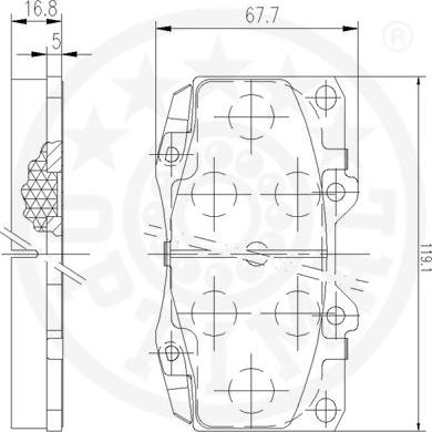 Optimal 12543 - Гальмівні колодки, дискові гальма avtolavka.club