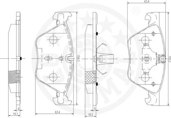 Optimal 12393 - Гальмівні колодки, дискові гальма avtolavka.club