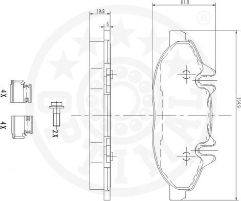 Optimal 12341 - Гальмівні колодки, дискові гальма avtolavka.club