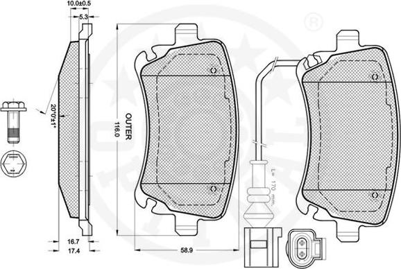 Optimal 12241 - Гальмівні колодки, дискові гальма avtolavka.club