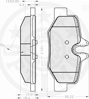 Optimal 12243 - Гальмівні колодки, дискові гальма avtolavka.club