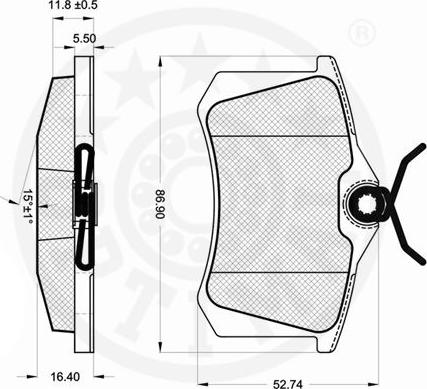 Optimal 12208 - Гальмівні колодки, дискові гальма avtolavka.club