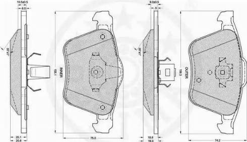 Optimal 12273 - Гальмівні колодки, дискові гальма avtolavka.club