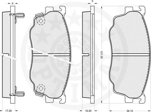 Optimal 80012 - Гальмівні колодки, дискові гальма avtolavka.club