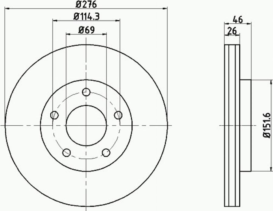 Pagid 54974PRO - Гальмівний диск avtolavka.club