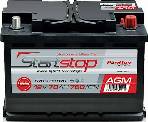 PANTHER SB.570909076 - Стартерна акумуляторна батарея, АКБ avtolavka.club