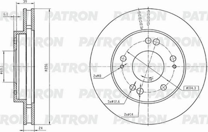 Patron PBD1434 - Гальмівний диск avtolavka.club