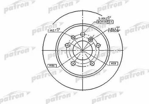 Patron PBD1613 - Гальмівний диск avtolavka.club