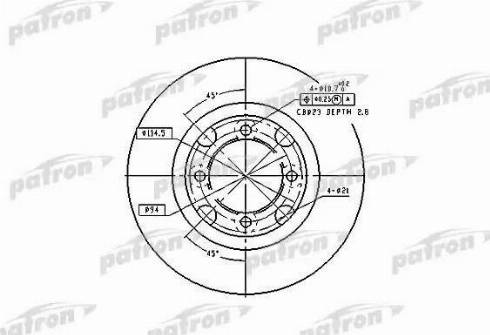 Patron PBD2607 - Гальмівний диск avtolavka.club