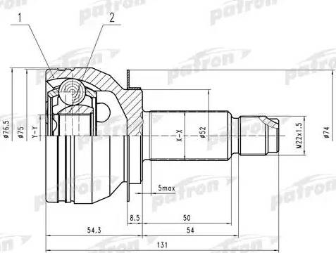 Patron PCV4042 - Шарнірний комплект, ШРУС, приводний вал avtolavka.club