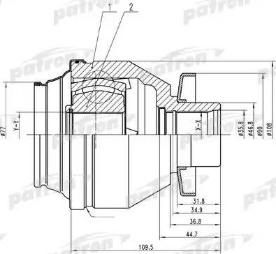 Patron PCV4843 - Шарнірний комплект, ШРУС, приводний вал avtolavka.club