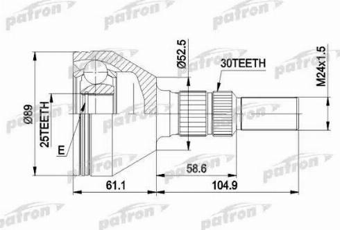 Patron PCV1420 - Шарнірний комплект, ШРУС, приводний вал avtolavka.club