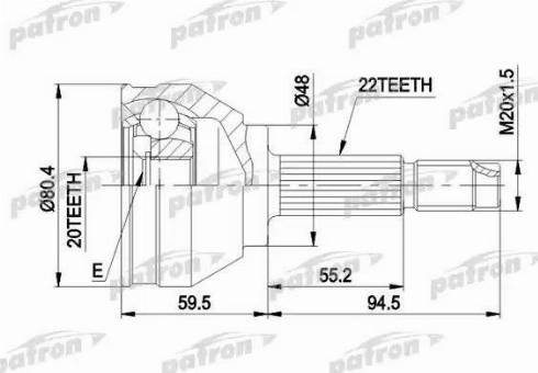 Patron PCV1055 - Шарнірний комплект, ШРУС, приводний вал avtolavka.club