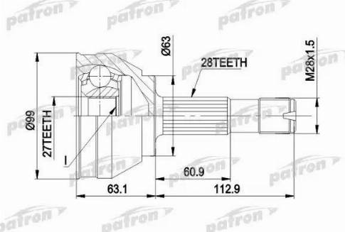 Patron PCV1020 - Шарнірний комплект, ШРУС, приводний вал avtolavka.club