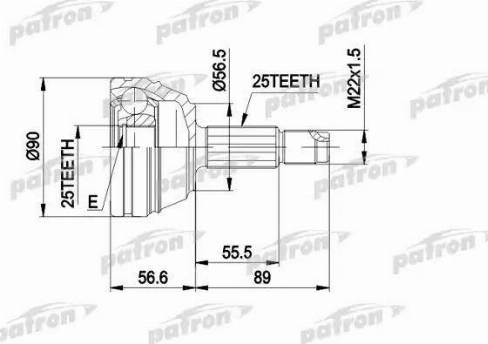 Patron PCV1198 - Шарнірний комплект, ШРУС, приводний вал avtolavka.club