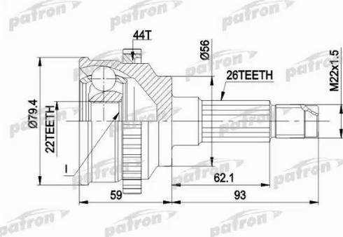 Patron PCV1141 - Шарнірний комплект, ШРУС, приводний вал avtolavka.club