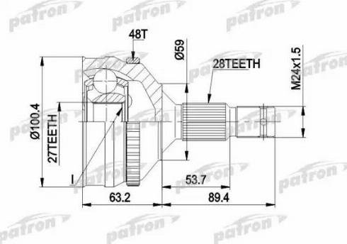 Patron PCV1180 - Шарнірний комплект, ШРУС, приводний вал avtolavka.club