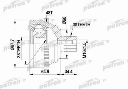 Patron PCV1124 - Шарнірний комплект, ШРУС, приводний вал avtolavka.club