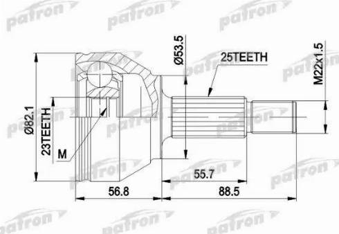 Patron PCV1354 - Шарнірний комплект, ШРУС, приводний вал avtolavka.club