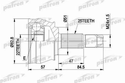 Patron PCV1306 - Шарнірний комплект, ШРУС, приводний вал avtolavka.club