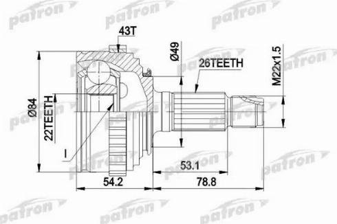 Patron PCV1303 - Шарнірний комплект, ШРУС, приводний вал avtolavka.club