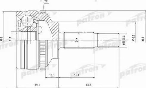 Patron PCV1378 - Шарнірний комплект, ШРУС, приводний вал avtolavka.club