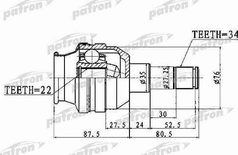 Patron PCV1749 - Шарнір, ШРУС, приводний вал avtolavka.club