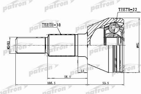 Patron PCV1748 - Шарнір, ШРУС, приводний вал avtolavka.club