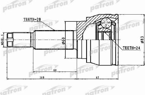 Patron PCV1754 - Шарнір, ШРУС, приводний вал avtolavka.club