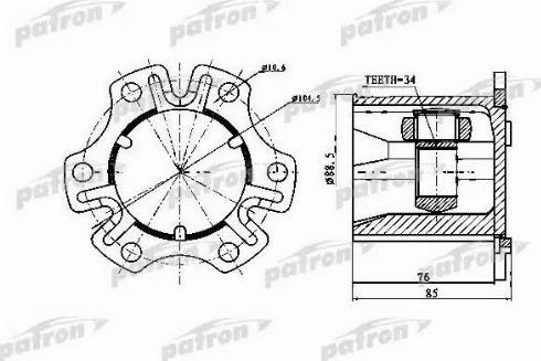 Patron PCV1770 - Шарнірний комплект, ШРУС, приводний вал avtolavka.club