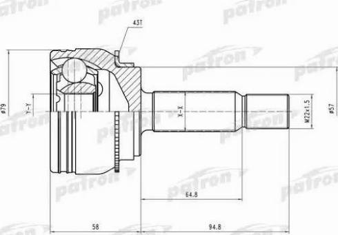 Patron PCV2112 - Шарнірний комплект, ШРУС, приводний вал avtolavka.club