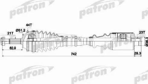 Patron PDS1116 - Приводний вал avtolavka.club