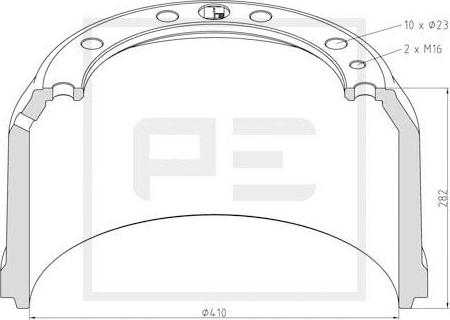 PE Automotive 056.617-00A - Гальмівний барабан avtolavka.club