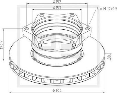 PE Automotive 016.651-00A - Гальмівний диск avtolavka.club