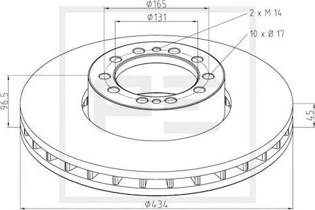 PE Automotive 256.028-00A - Гальмівний диск avtolavka.club