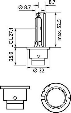 PHILIPS 85122VIS1 - Лампа розжарювання, фара дальнього світла avtolavka.club